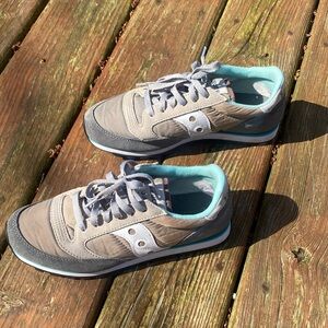 Saucony Women's Taupe and Teal Sneakers